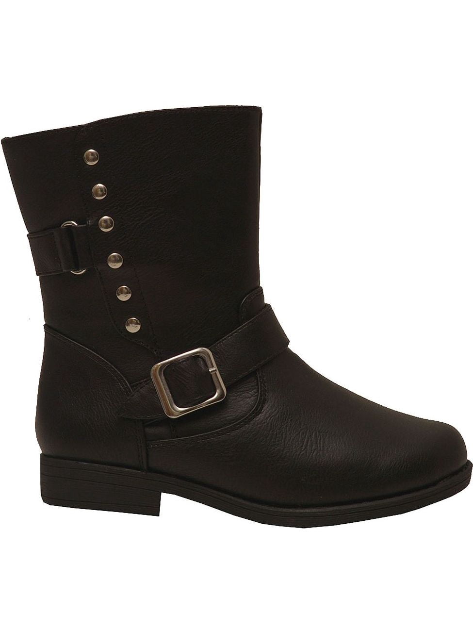 Rachel Shoes Rachel Shoes Girls Black Square Metallic Buckle Side