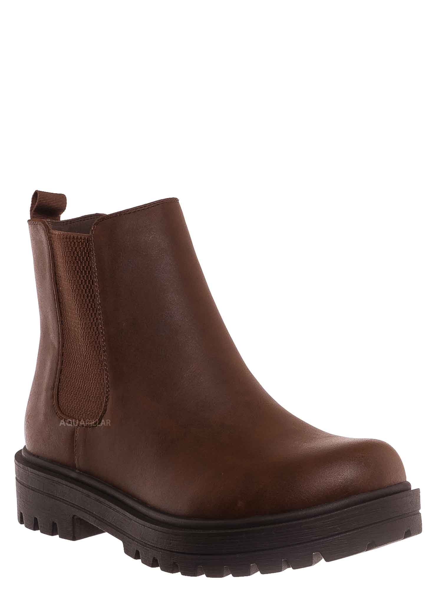 Threaded Lug Sole Chelsea Ankle Bootie - Walmart.com
