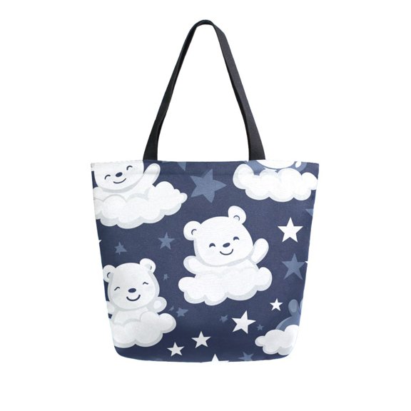 DIXRUYEE Tote Bag Women Weekender Travel Bag Shoulder Handbag Cuddly Clouds and Bears Printed