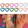 thumbnail image 6 of Necvior Sweet Cool Plush Heart Hoop Earrings Fashion Simple Piercing Earrings Jewelry, 6 of 20