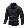 thumbnail image 2 of Lightweight Casual Jackets for Men 2025 Slim Fit Long Sleeve Collared Zip Up Jacket with Pockets Outerwear Coat, 2 of 4