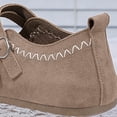 thumbnail image 5 of Shrysg Women's Mary Janes Ballet Flats Shoes with Double Buckle Straps Breathable Faux Leather Round Toe Casual Outdoor Walking Shoes Khaki, 5 of 6
