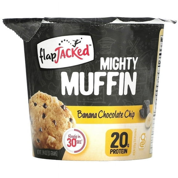 FlapJacked Mighty Muffin Banana Chocolate Chip 1.94 oz (55 g) Pack of 2