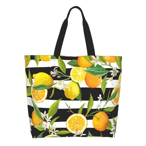 Easygdp Orange and Lemon Bolsas Tote para Mujer, Bolsos de Hombro para Viaje, Bolsos de Mano de Gran Capacidad para Compras y Trabajo