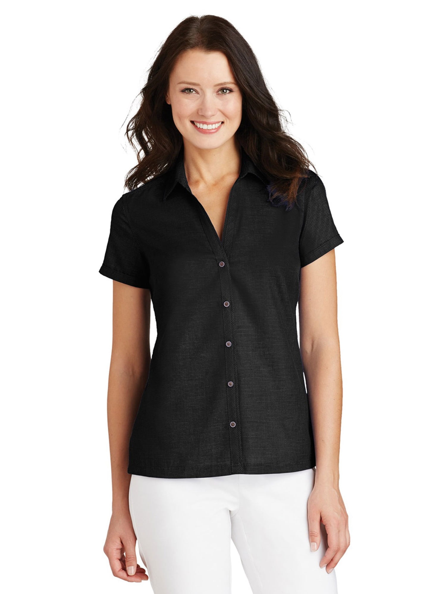 Port Authority - Port Authority Women's Textured Camp button-down ...