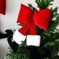 thumbnail image 3 of Yucurem Christmas Tree Red Velvet Bow with Santa Legs Hanging Ornaments, 3D Plush Stuffed Christmas Bowknot Pendant for Xmas Tree Garland DIY Craft Wrapping Wall Decor (15.75 in), 3 of 8