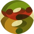 thumbnail image 1 of Ahgly Company Tapis Rond Lavable en Machine Intérieur Transitionnel Brun Selle, 6 Pieds Rond, 1 of 7
