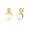 Gold, variant on Elli by Julie & Grace Infinity Pearl Earrings with Crystals 925 Silver for Women