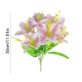 thumbnail image 3 of Plantas Verdes Artificiales De Plástico unidad de lirios artificiales rosas con tallos de plástico para decoraciones de bodas,centros de mesa para salas de estar y arreglos florales. Rkxzt, 3 of 8
