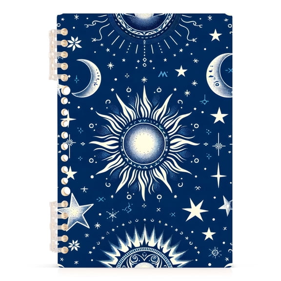 Bohomia Moon and Stars Spiral Journal Notebook College Ruled Notebook 8.3" x 5.7" A5 Lined Thick Paper Page
