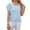 Sky Blue, variant on Dressy Casual Tops for Women Petal Short Sleeve Blouses Scoop Neck Pleated Work T-Shirts