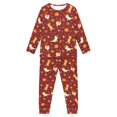 thumbnail image 5 of DISNIMO Red Thanksgiving Cat Pajamas for Kids 7-8 Girls 2 Piece Pjs for Kids Girls Sets Pj Set Long Sleeve and Pants Kids Sleepwear Set Girls Elastic Waist pj Pants for Kids Crew Neck, 5 of 7