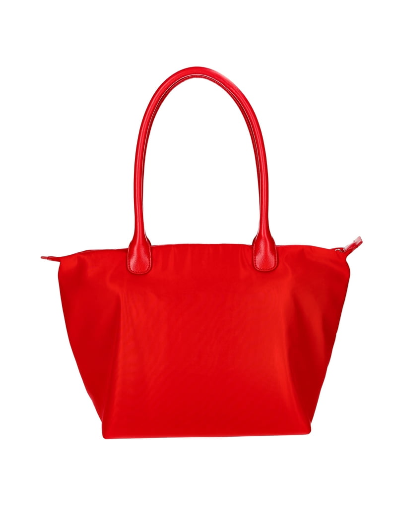 バッグ Cording Embroidery Round Tote Bag - red No Boundaries Women's Tote Bag, Classic Red - Walmart.com