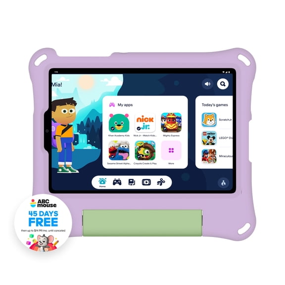 onn 8" Kids Tablet, 64 GB, Android 16, Purple (2026 Model)