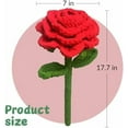 thumbnail image 6 of Handmade Crochet Rose, 18" Tall & 6.7" Wide Knitted Flower Decor, Romantic Gift for Her, Him & Self-Care, Durable Yarn Decoration$$Home Decor, Kitchen, & Other, 6 of 7