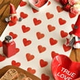 thumbnail image 4 of Matoen Valentines Day Table Runner 13x35.4 Inches Red Buffalo Plaid Holiday Table Runner Seasonal Burlap Dining Decoration for Wedding Anniversary Kitchen Dinner Table Party Decor, 4 of 7
