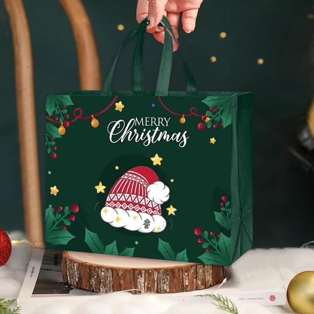 Decoraciones navideñas, adornos navideños, regalos de Navidad, bolsa de regalo navideña, bolsa de regalo portátil, bolsa de tela no tejida navideña, bolsa de compras, bolsa de regalo de tela no tejida