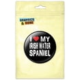 thumbnail image 1 of I Love My Irish Water Spaniel Stylish Pinback Button Pin Badge, 1 of 2