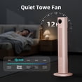 thumbnail image 4 of FREE VILLAGE 36 inch Tower Fan Portable Floor Fans,85°Oscillating Fan Quiet Cooling 12H Timer Remote Control Standing Bladeless Electric 3 Wind Speeds 4 Modes Bedroom Drom Office,Pink, 4 of 8