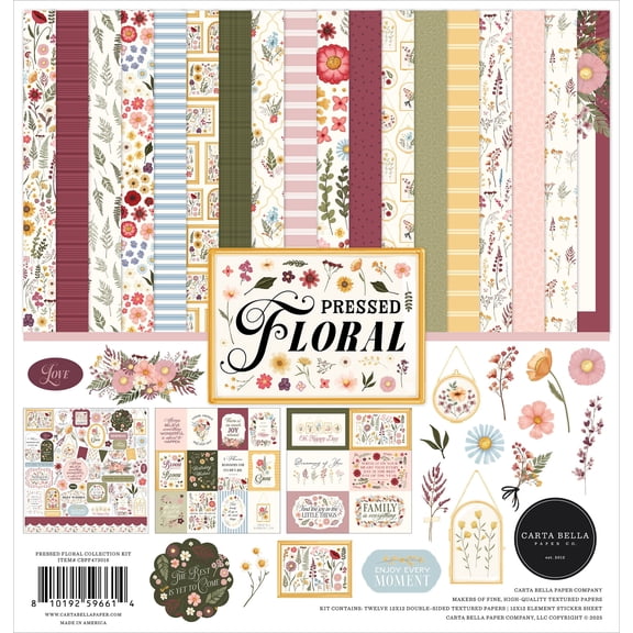 Carta Bella Collection Kit 12"x12" - Pressed Floral
