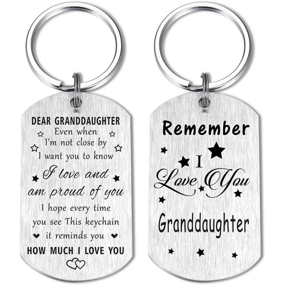 Granddaughter Gifts - I Love My Granddaughter Birthday Graduation Christmas Keychain