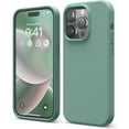 thumbnail image 1 of elago Étui en Silicone Liquide pour iPhone 14 Pro, Protection Intégrale, Antichoc (Vert Minuit), 1 of 7