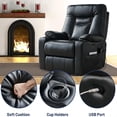 thumbnail image 4 of Comfort Stretch Electric Recliner Chairs for Elderly,Power Lift Recliners Chair with Massage Heat for Adults,Adjustable Furniture for Back,Lumbar,Legs,Leather,2 Side Pocket,Large Size Black, 4 of 8