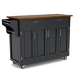 thumbnail image 2 of Homestyles Create-a-Cart Solid Wood Kitchen Cart in Black with Cherry Wood Top, 2 of 12