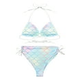 thumbnail image 5 of Alvivi Women's Fish Scale Printed Two Piece Bikini Sets Lace Up Padded Brazilian Bathing Suits Type L M, 5 of 7