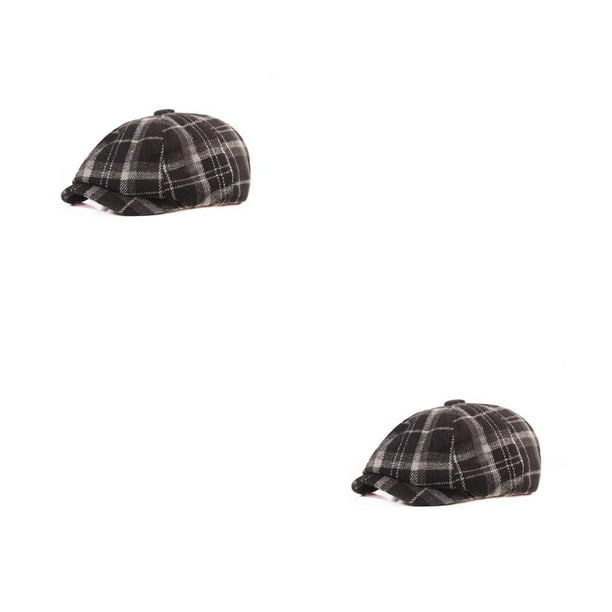 Sonducket Boina sombrero a cuadros fieltro invierno cálido Unisex Festival al aire libre Camping senderismo nieve esquí moda gorra plana hombre Type1 NO1