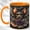 Orange, variant on Cute Bat Coffee Mug, Gothic Floral Mug, Ceramic 11 oz