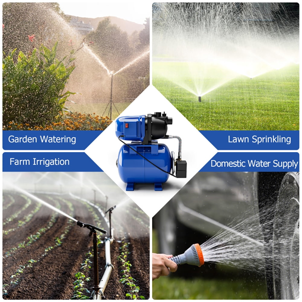 Spaco 1200 W Garden Water Pump Shallow Well Pressurized Irrigation, Outdoor Tools for Garden, Garden Care Tools-Blue