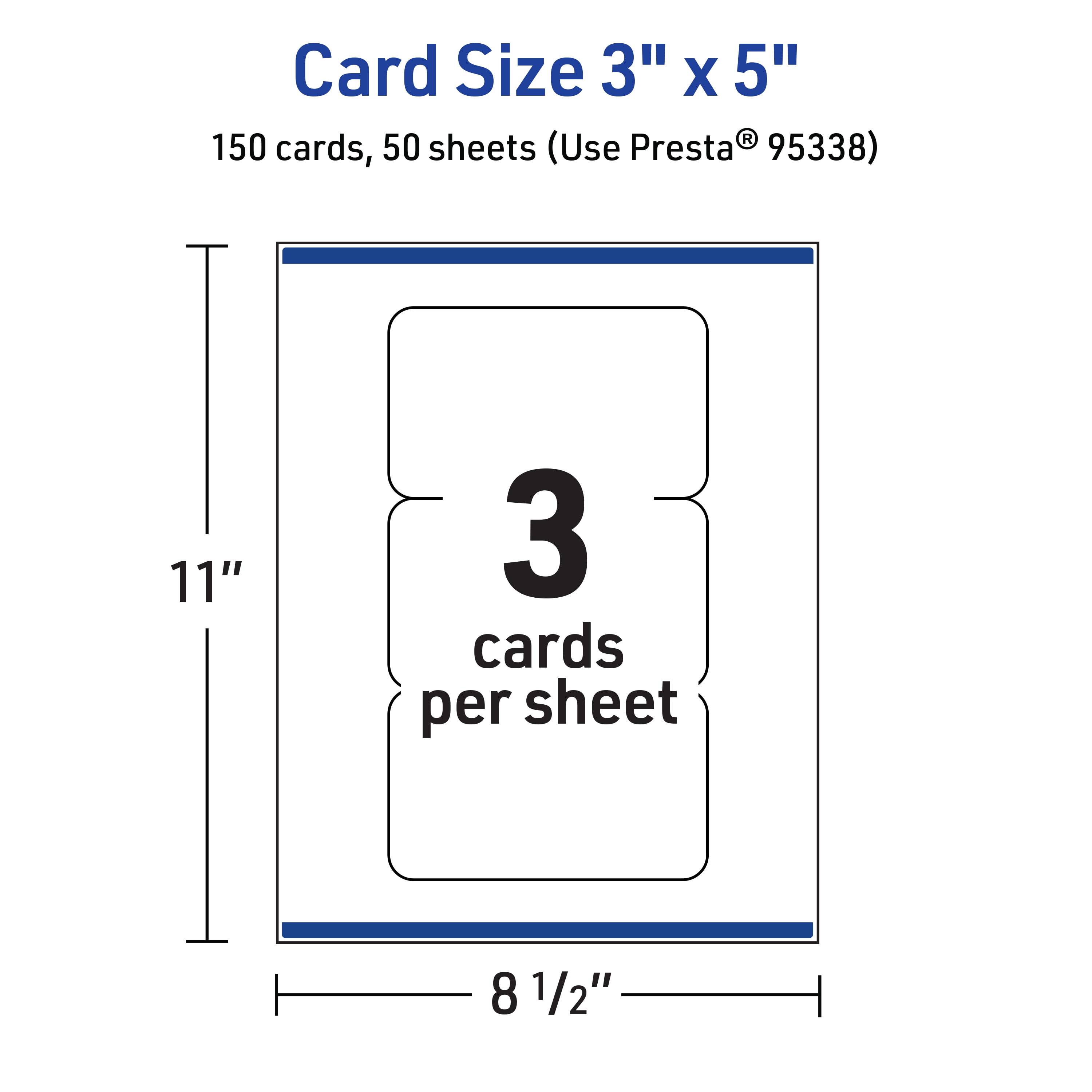 Avery Cards with Rounded Corners, 3" x 5", Matte White, 150ct