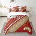 thumbnail image 4 of Sports Bedding Comforter Sets Twin Size, American Football City Bedding Bed In A Bag(Comforter+Fitted+Flat Sheet+2 Pillowcases+2 Throw Pillow Covers) 7 Pieces Bed Set, San Francisco, 4 of 5