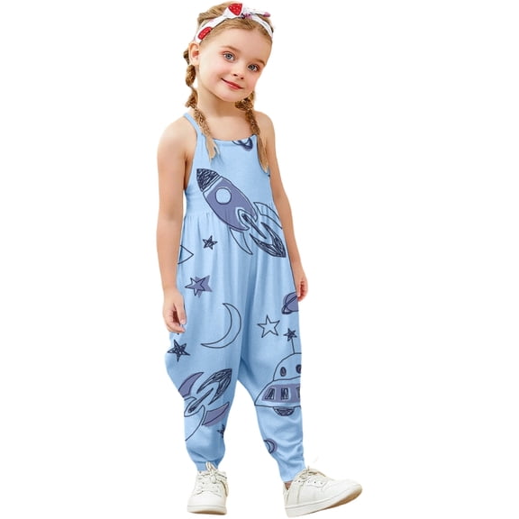 MEZZALL Girls Romper Jumpsuit Sleeveless O-Neck Cute Flower Print Playful Onesie Comfortable Soft Fabric Toddler Baby Casual Wear Stylish Baby Girls Boho Spring Child One-Pieces