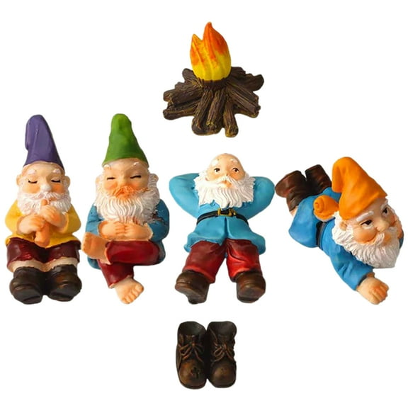 1 Set of Miniature Gnome Figurines Garden Small Dwarf Gnomes Yard Gnome Ornaments Garden Sculptures