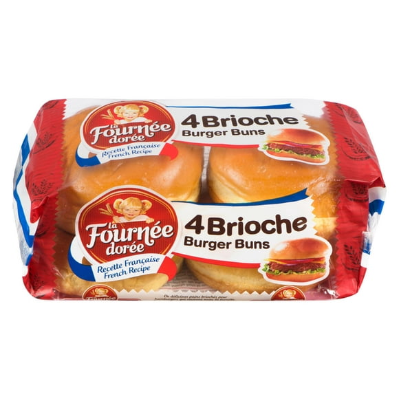 La Fournée Dorée Brioche Burger Buns, 4 pk - 200 g