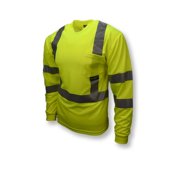 Radians ST21-3PGS-XL Class 3 Max-Dri Moisture Wicking Mesh Long Sleeve Safety T-Shirt, X-Large, Green