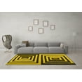 thumbnail image 3 of Ahgly Company Machine Washable Indoor Square Abstract Yellow Contemporary Area Rugs, 7' Square, 3 of 4