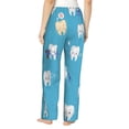 thumbnail image 3 of Naloa Cute Healthy Teeth Print Women’s Ultra-Soft Comfy Pajama Lounge Pants with Pockets & Drawstring, 3 of 8