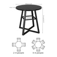 thumbnail image 2 of 31.5 in Small Round Dining Table for 2–4, Space Saving Kitchen Table with Storage, Mid Century Modern Metal Legs, Black, 2 of 9