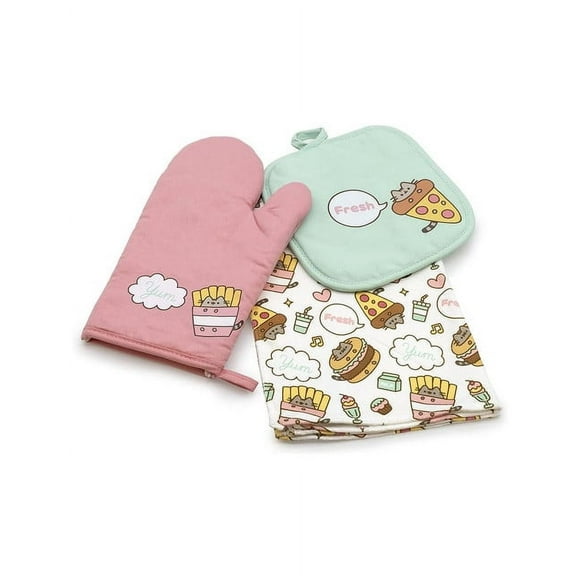 Pusheen Kitchen Set 3Pc - Towel, Oven Mitt, Pot Holder