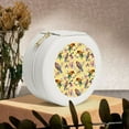 thumbnail image 6 of Yiaed Beautiful Bright Birds And Flowers Print Travel Jewelry Case Bridesmaid Gift Boxes Jewelry Travel Organizer Small Round Jewelry Box Mini Storage-White, 6 of 7