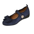 thumbnail image 2 of Miluxas Womens Mary Jane Shoes Comfortable Strap Flats Dressy Casual Ballet Flats Shoes Floral Buckle Round Toe Flats Shoes for Women Dark Blue 6.5(38), 2 of 9
