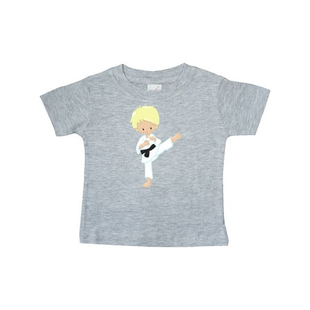 

Inktastic Cute Boy Blond Hair Karate Pose Black Belt Gift Baby Boy T-Shirt