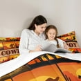 thumbnail image 5 of Homewish Boys Girls Western Cowboy 3-Piece Full Size Comforter Sets,Rustic Farmhouse Bedding Comforter Set,Southwestern Theme Lightweight Bedding Sets,Super Cozy Room Decor, 5 of 8
