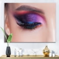 thumbnail image 2 of Designart ' Bright Eye Makeup In Luxurious Blue And Pink Shades ' Modern Canvas Wall Art Print, 2 of 4