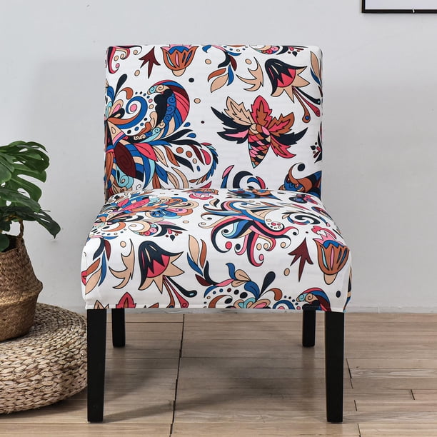 Funda para silla sin brazos para sillas sin brazos lavables Funda extraíble para silla sin brazos de muebles para silla decorativa Multicolor Macarena Cubierta de sillas sin brazos