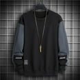 thumbnail image 3 of Fancifize Men Crew Neck Sweatshirt Trendy Long Sleeve Loose Fit Pullover Top Casual Basic Fall Fashion Outfits, 3 of 4