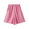 thumbnail image 2 of MKOSPLRT Cotton Linen Kids Shorts 2-10 Years Elastic Waist Bermuda Shorts Solid Lounge Wide Leg Shorts Lightweight Summer Shorts, 2 of 6